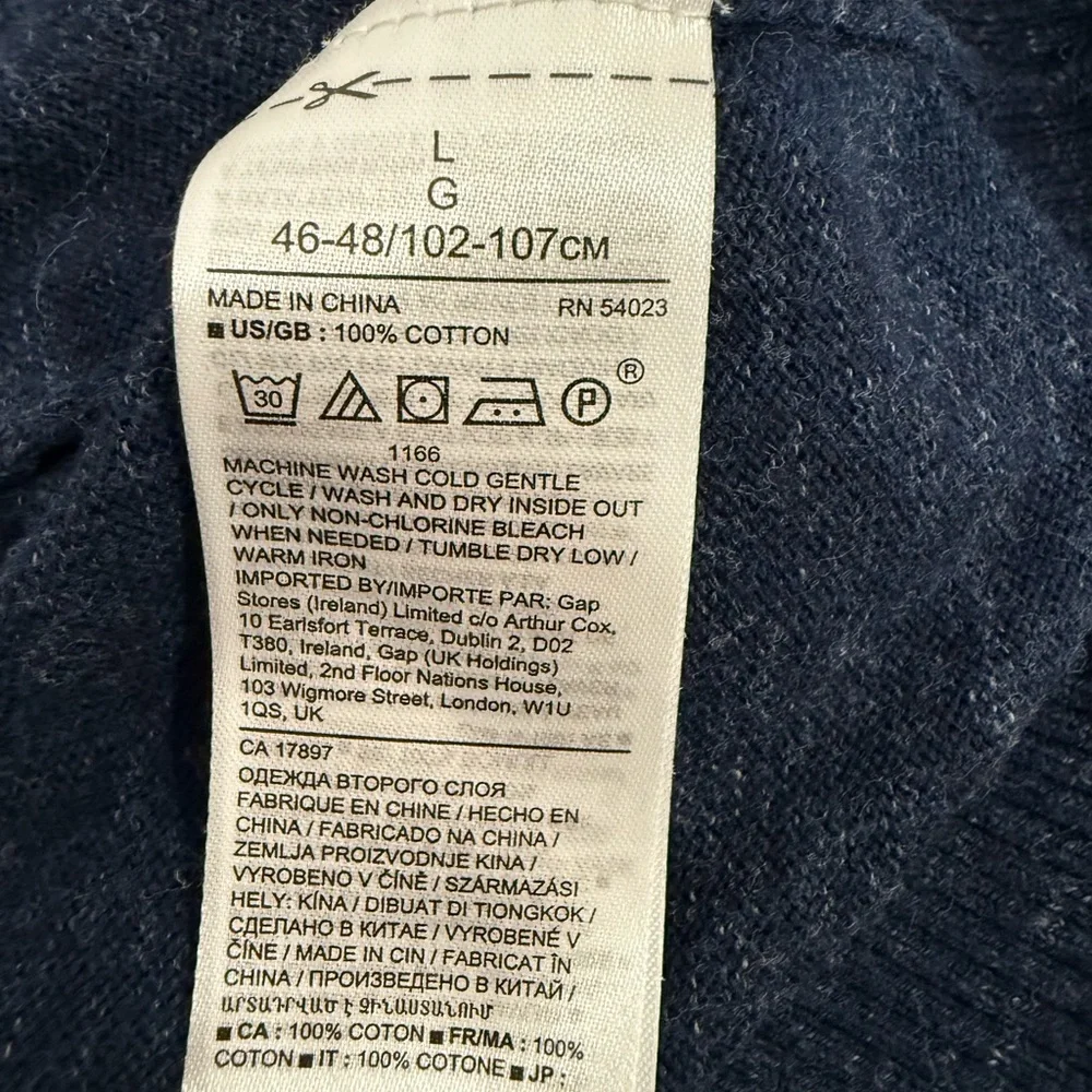 Banana Republic Organic Cotton Heathered Blue Turtleneck Sweater-Men’s Size L
